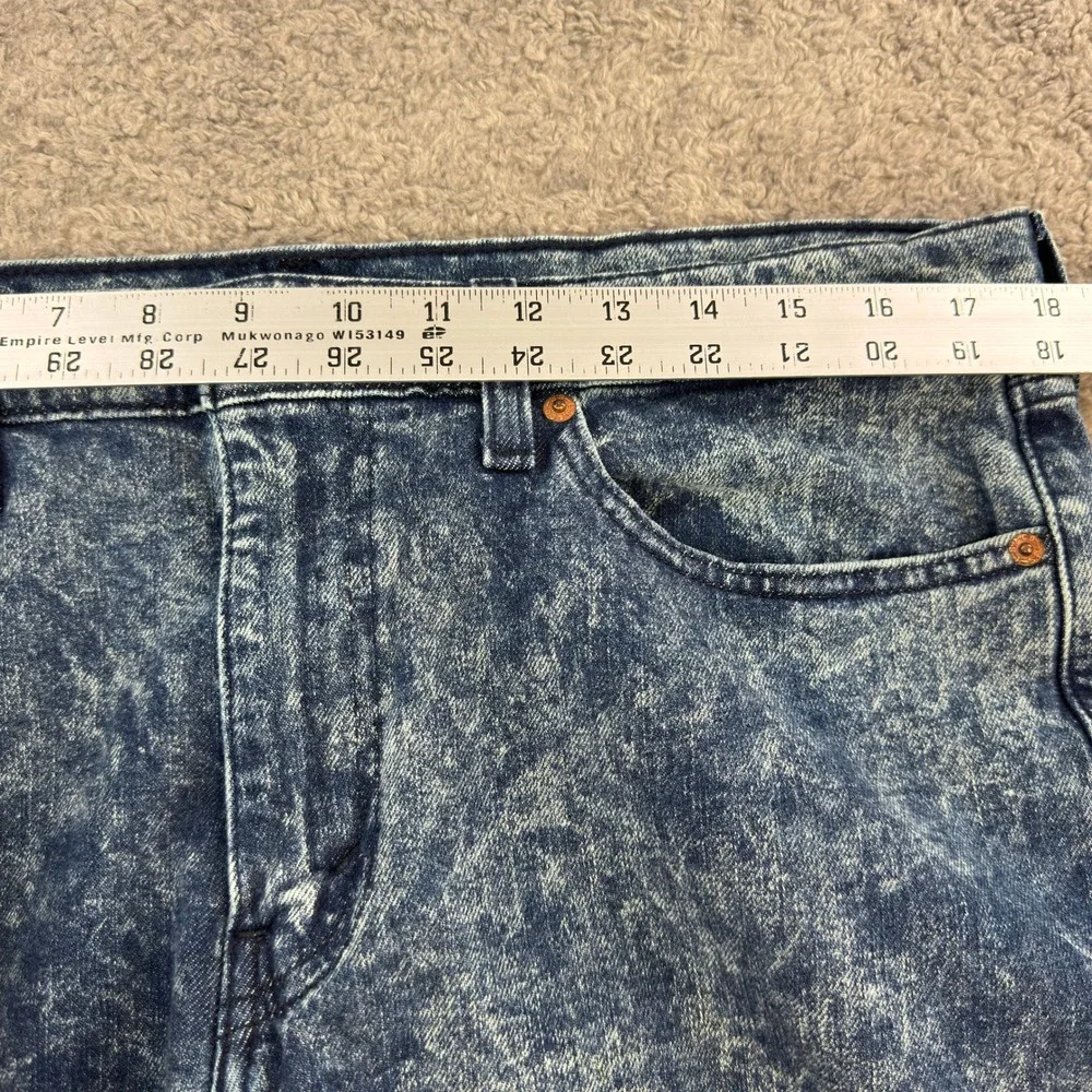 Levis 541 Athletic Taper Jeans Mens 36x28 Blue Acid Wash Raw Hem 18181-0343
